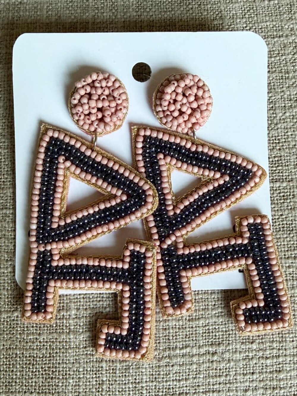 Delta Gamma Beaded Earrings, NWT